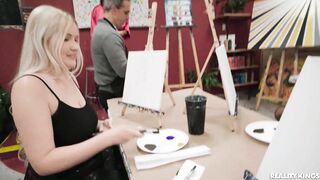 Big boobs classmate blows me in art class