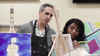 Big boobs classmate blows me in art class