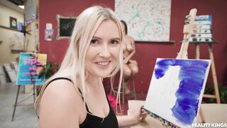 Big boobs classmate blows me in art class