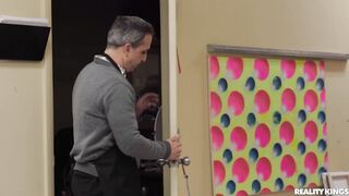 Big boobs classmate blows me in art class