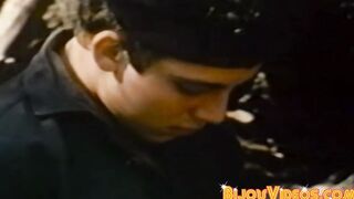 Vintage gay action shows us raw pounding action in nature