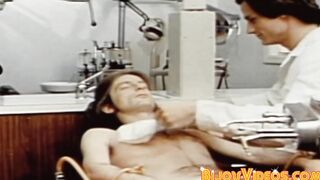 Gay patient jerks off while dildo fucked by hot doctor