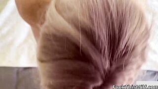Bitch in fishnet pantyhose rides cock! Her ass is heavily oiled! POV! MILF!Full versi
