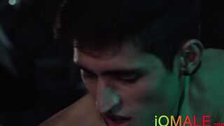 Latino BDSM twinks fucking raw after blowjob in dungeon