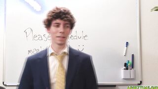Office interns jerking off side by side