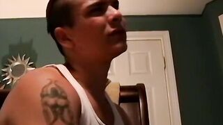 Hot guy Gage Winchester strokes his huge slippery dick