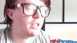 Attractive woman eats a sleazy fake producers sticky cum
