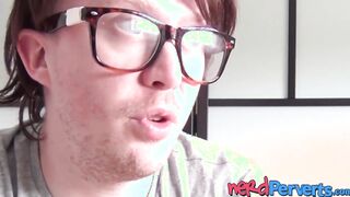 Attractive woman eats a sleazy fake producers sticky cum