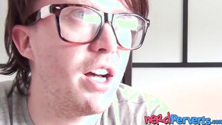 Attractive woman eats a sleazy fake producers sticky cum