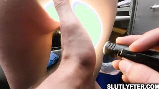 Sweet nerdy babe fucked by the officer