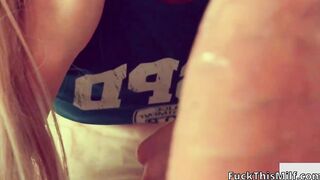 Hot milf in short pink shorts seduced me. Big White Ass Rides Big Cock! Perfect body!