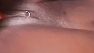 Ebony babe sprayed with cum after BJ and hard dick pounding