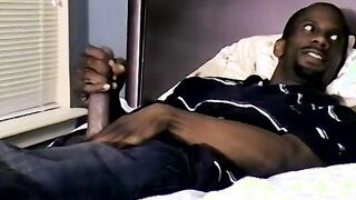 Hung black stud Iceberg loves wanking his massive dick