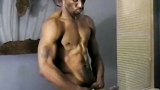 Hung black stud Iceberg loves wanking his massive dick