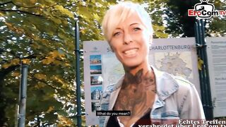 German slender tattoo Artist picked up at blind date casting