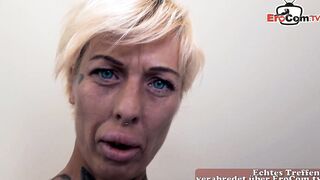 German slender tattoo Artist picked up at blind date casting