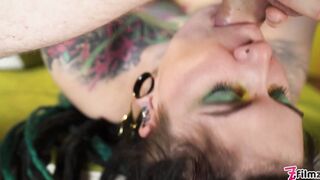 Alternative girls in an anal threesome with a big dick