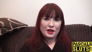 Chubby redhead Donna Austin is hungry for some rough banging