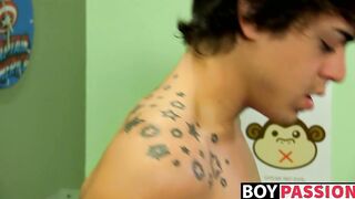 Hot ass Tristan Tyler wanking his big fat cock for jizz