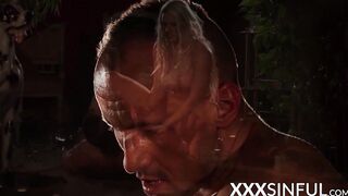 Hot blonde has sensual sex with lover after oral exchange