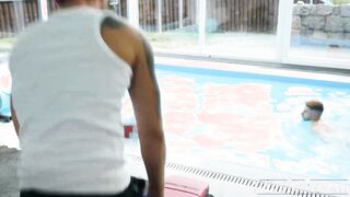 Gay lovers Florian Mraz and Dmitry Osten poolside pounding