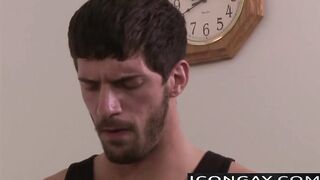 Robert Axel takes Lance Hards big uncut dick into his mouth