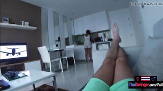 Thai amateur teenagers mistress cleans before relaxing her bf