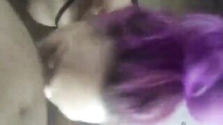Big Tit cougar deep suck and cim into kitchen