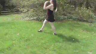 You want me to take off my clothes while walking