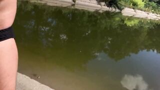 Anal by the shore of the lake with a stranger