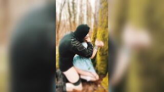 rough punished ex-wife banged her by the tree and cum