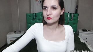 Ukrainian babe shows small tits on webcam
