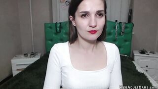 Ukrainian babe shows small tits on webcam