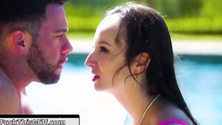 Sunbathing MILF Lexi Luna Lets Pool Guy Titty Fuck Her While Husband Isn't Home!