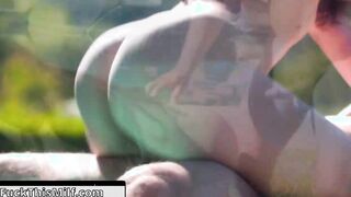 Sunbathing MILF Lexi Luna Lets Pool Guy Titty Fuck Her While Husband Isn't Home!