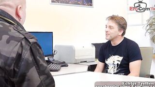 German real lovers try risky anal banged inside office and got almost caught