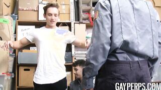 Hot jock busted stealing and fucked by security officers