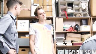 Hot jock busted stealing and fucked by security officers