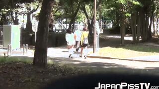 Japanese lady had to go so bad that she peed in the street