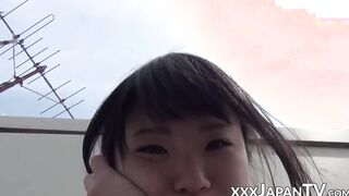 Adorable Japanese babes enjoy showing their hairy pussies