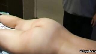 wife on punishment bench, I drum on her ass