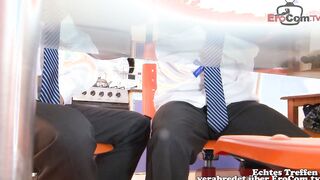 Slim homosexual twinks try bareback anal cumshot first time