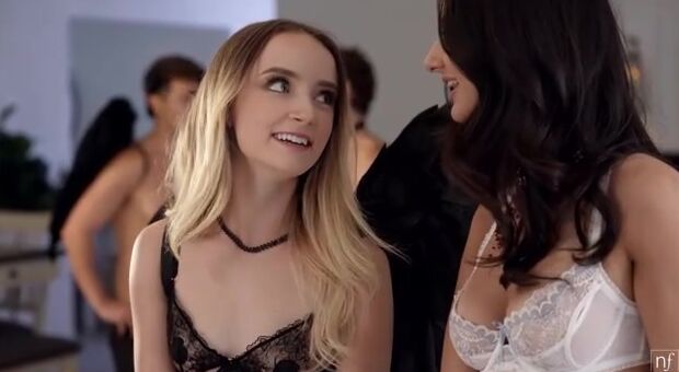It's Halloween, which means time for costumes and maybe a few tricks and treats. Eliza Ibarra is getting clothed as a slutty vampire victim. Her BF, Robby Echo, is clothed up as her escort. Their friends Maria Kazi and Jay Romero arrive wearing dar