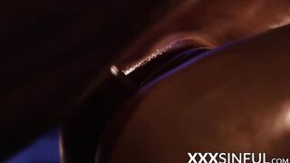 Sinful babes pussy licked and creampied by lover in the dark
