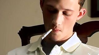 Smoke addict twinkling enjoying rimmingÂ while smoking