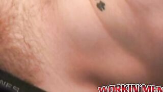 Mature pervert with tattoos masturbates and cums solo