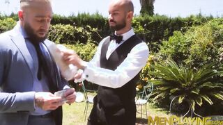Bearded hunk Bruno Max gets kinky rimming from businessman