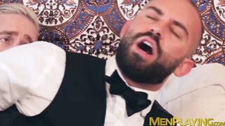Bearded hunk Bruno Max gets kinky rimming from businessman