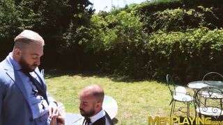 Bearded hunk Bruno Max gets kinky rimming from businessman