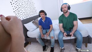 HOLY BONED! My Roommates Blasted My Face With So Much Cum!